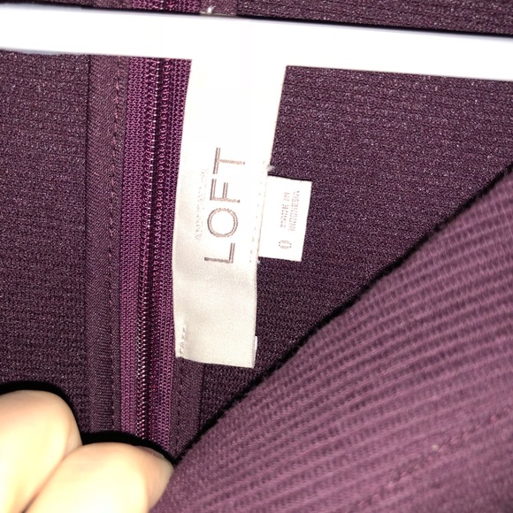 LOFT Burgundy Skater Dress, Size 0 Regular - Picture 3 of 5